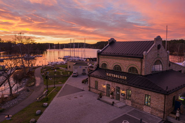 Kattholmen restaurang drönarbild